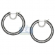 18K White Gold 13.15 ct Black Diamond Round Hoop Earrings