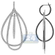 18K White Gold 5.74 ct Diamond Womens Open Dangle Earrings