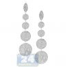 Womens Diamond Graduated Circle Dangle Earrings 18K White Gold