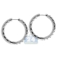14K White Gold 4.21 ct Diamond Pave Round Hoop Earrings