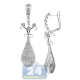 14K White Gold 6.36 ct Diamond Womens Vintage Drop Earrings
