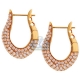 18K Yellow Gold 4.34 ct Diamond Womens Oval Hoop Earrings
