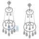14K White Gold 4.21 ct Diamond Womens Chandelier Earrings