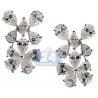 Womens Diamond Flower Stud Earrings 14K White Gold 4.49 Carat