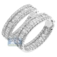 14K White Gold 4.12 ct Baguette Diamond Round Hoop Earrings