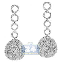 14K White Gold 7.72 ct Diamond Womens Dangle Earrings