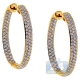 14K Yellow Gold 3.75 ct Diamond Womens Hoop Earrings 1 1/4 Inch