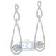 14K White Gold 2.43 ct Diamond Moving Ball Dangle Earrings