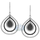 14K White Gold 2.53 ct Diamond Layered Drop Hook Earrings