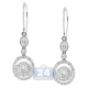 14K White Gold 1.36 ct Diamond Womens Dangle Hook Earrings