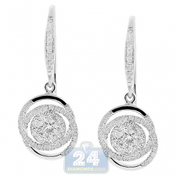 14K White Gold 1.53 ct Diamond Illusion Small Drop Earrings