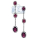 18K White Gold 2.65 ct Ruby Diamond Womens Halo Drop Earrings
