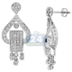 14K White Gold 2.05 ct Diamond Womens Dangle Earrings