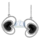 14K White Gold Ceramic 1.71 ct Diamond Womens Heart Earrings