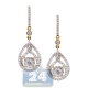 14K Yellow Gold 1.91 ct Diamond Womens Drop Hook Earrings