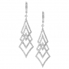 Womens Diamond Dangle Tree Earrings 18K White Gold 1.20 Carat