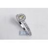 Womens Fancy Yellow Diamond Halo Ring 18K White Gold 0.40 ct