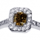 18K White Gold 0.65 ct Cushion Fancy Diamond Womens Ring