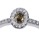 18K White Gold 0.47 ct Oval Fancy Diamond Womens Ring