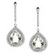 14K White Gold 7.17 ct Green Amethyst Diamond Womens Earrings