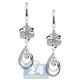 14K White Gold 1.16 ct Diamond Womens Floral Drop Earrings