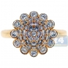 14K Yellow Gold 1.76 ct Diamond Womens Flower Cluster Ring