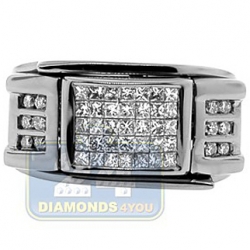Black PVD 14K Gold 0.85 ct Diamond Mens Signet Ring