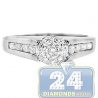 18K White Gold 0.66 ct Diamond Cluster Engagement Ring
