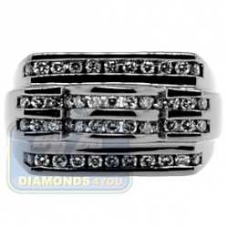 Black PVD 14K Gold 1.02 ct Round Cut Diamond Mens Ring
