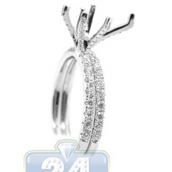 18K White Gold 0.86 ct Diamond Engagement Ring Semi Mount Set