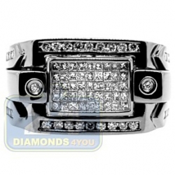 Black PVD 14K Gold 0.98 ct Princess Cut Diamond Mens Ring