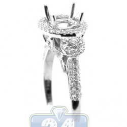 18K White Gold 0.81 ct Round Cut Diamond Engagement Ring Setting