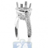 18K White Gold 0.86 ct Diamond Halo Engagement Ring Setting