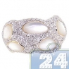 14K Yellow Gold 4.52 ct Diamond Womens Dome Opal Ring