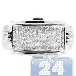 14K White Gold 1.03 ct Princess Cut Diamond Mens Ring