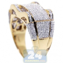 10K Yellow Gold 1.03 ct Diamond Mens Rectangle Ring