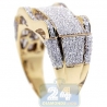 10K Yellow Gold 1.03 ct Diamond Mens Rectangle Ring