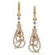 14K Yellow Gold 1.07 ct Diamond Womens Openwork Drop Earrings