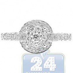 14K White Gold 0.98 ct Diamond Circles Engagement Ring