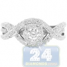 14K White Gold 1.26 ct Diamond Womens Infinity Engagement Ring