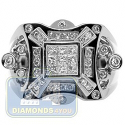 Black PVD 14K Gold 0.82 ct Princess Round Diamond Mens Ring