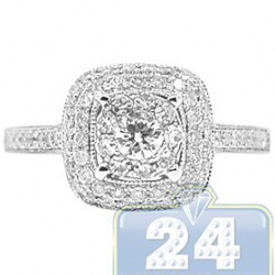 14K White Gold 0.85 ct Diamond High Mounted Engagement Ring
