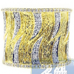 14K Yellow Gold 0.52 ct Diamond Womens Bamboo Ring