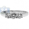 14K White Gold 0.80 ct Diamond 3 Stone Womens Bridal Ring