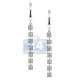 14K White Gold 1.05 ct Diamond Square Link Dangle Earrings