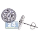 14K White Gold 1.26 ct Diamond Cluster Womens Stud Earrings
