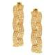 14K Yellow Gold 1.10 ct Diamond Womens Fancy Hoop Earrings
