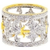 14K Yellow Gold 1.51 ct Diamond Womens French Fleur De Lis Ring
