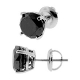 14K White Gold 4.00 ct Round Black Diamond Stud Earrings