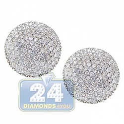 14K Yellow Gold 1.70 ct Diamond Pave Womens Stud Earrings